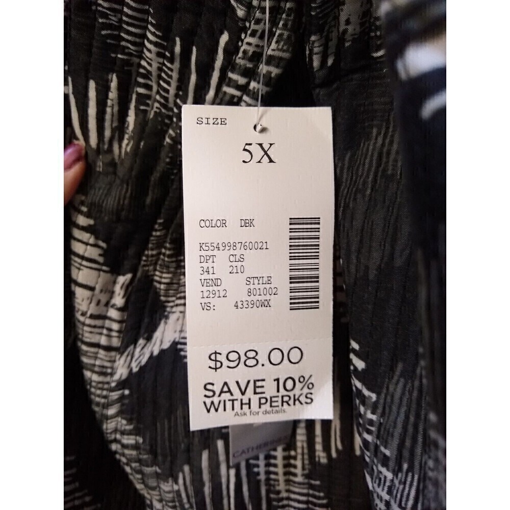 Catherines Jacket Women's 5X Black Reversible QUILTED Long Sleeve Open Front NWT - Picture 5 of 8